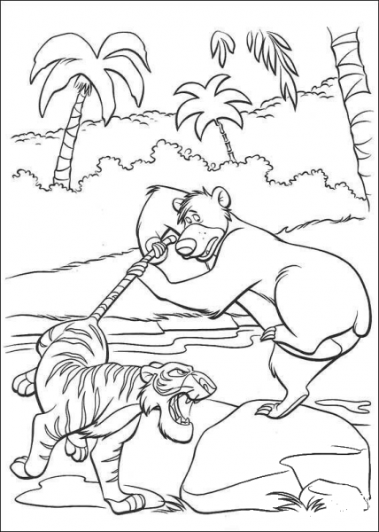 Shere Khan And Baloo  coloring page image