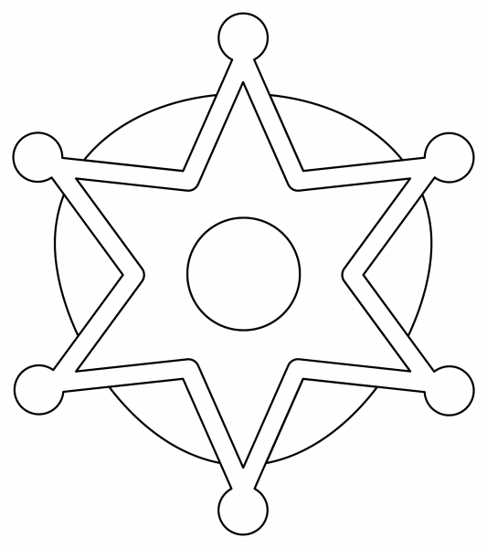 Sheriff Badge coloring page image