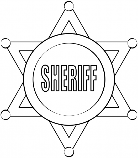Sheriff Badge coloring page image