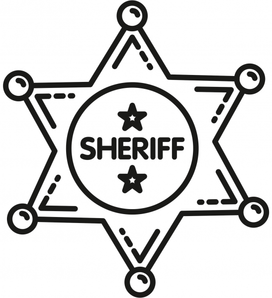 Sheriff Badge coloring page image