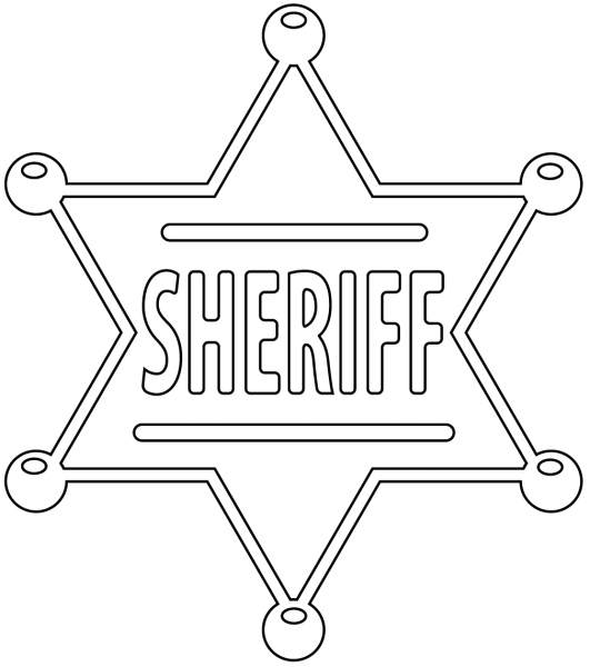 Sheriff Badge coloring page image