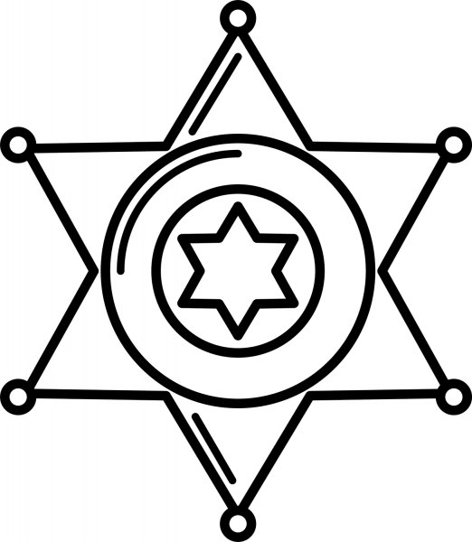 Sheriff Badge coloring page image