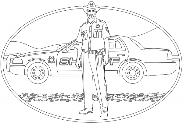 Sheriff coloring page image