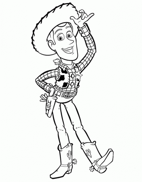 Sheriff Woddy Says Hi  coloring page image