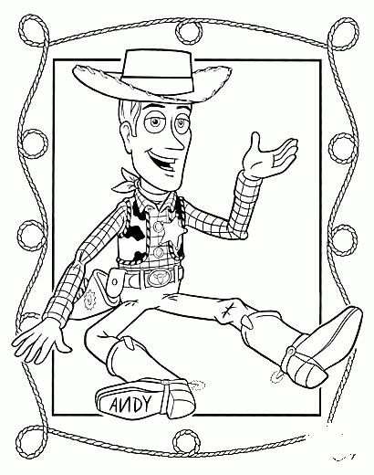 Sheriff Woody coloring page image