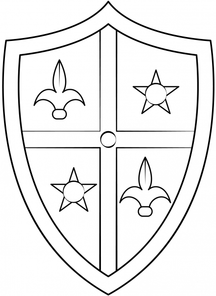 Shield coloring page image
