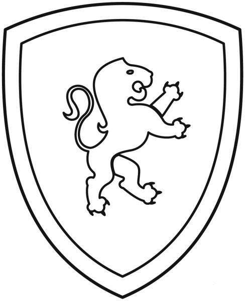 Shield coloring page image