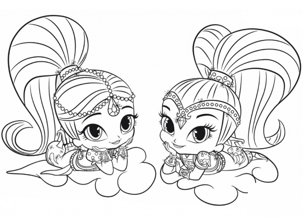 Shimmer and Shine coloring page image