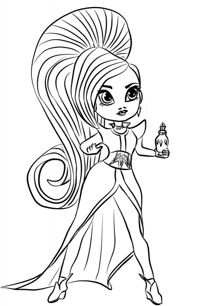 Shimmer and Shine Zeta the Sorceress coloring page image
