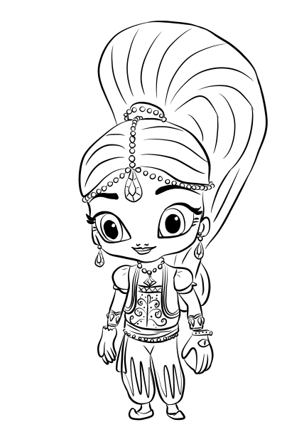 Shimmer coloring page image