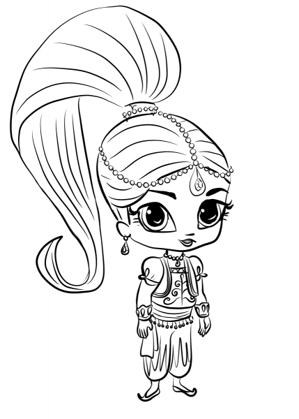 Shimmer Genie coloring page image