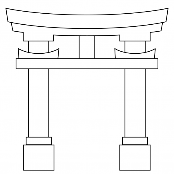 Shinto Shrine coloring page image