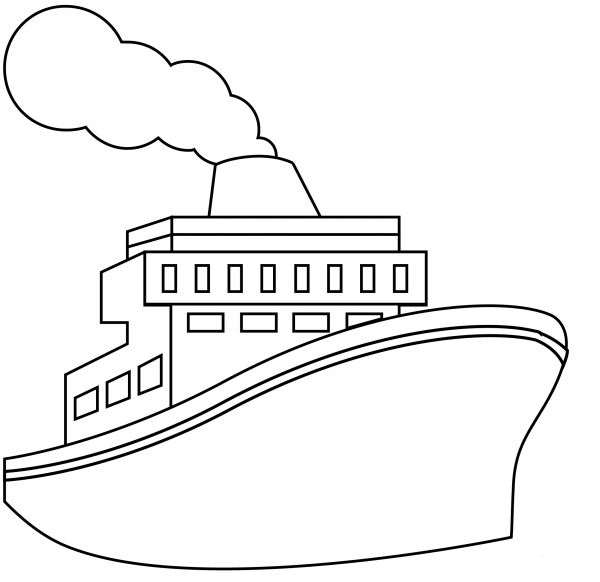 Ship coloring page image