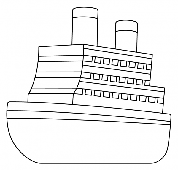Ship Emoji coloring page image