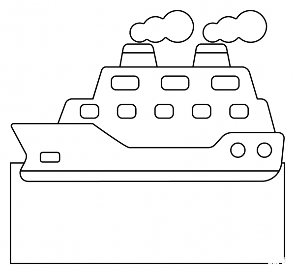 Ship Emoji coloring page image