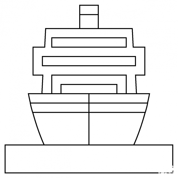 Ship Emoji coloring page image