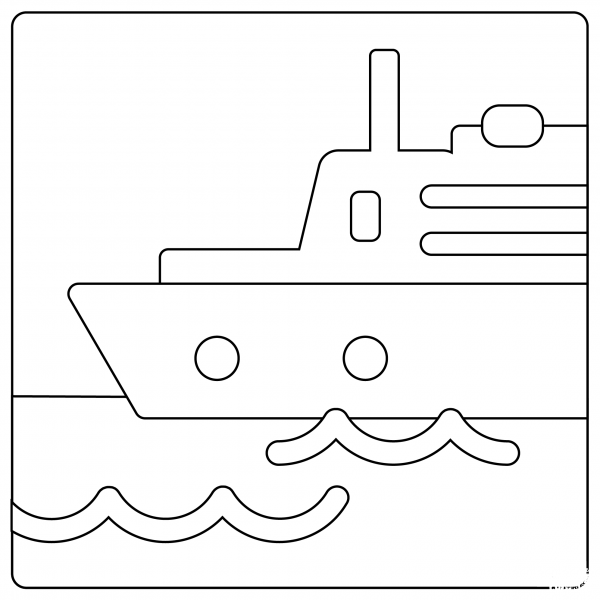 Ship Emoji coloring page image