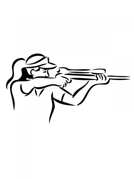 Shooting Sniper Rifle coloring page image