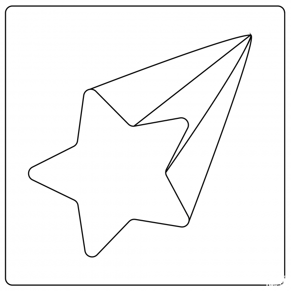 Shooting Star Emoji coloring page image