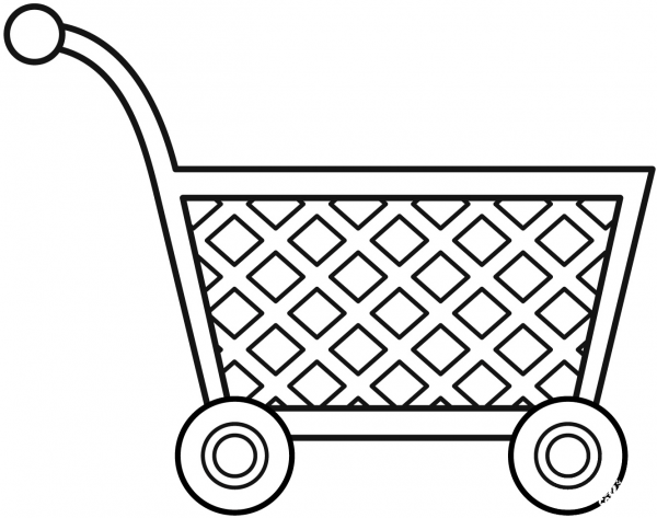 Shopping Cart coloring page image
