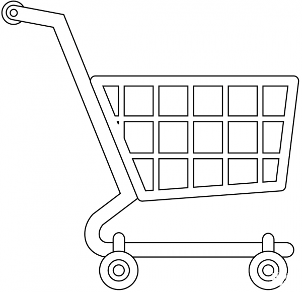 Shopping Cart coloring page image