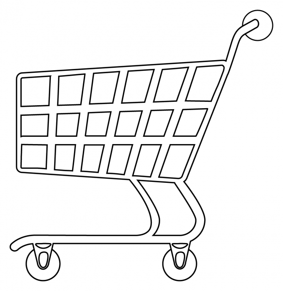 Shopping Cart Emoji coloring page image