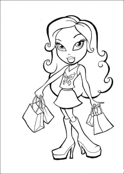 Shopping coloring page image