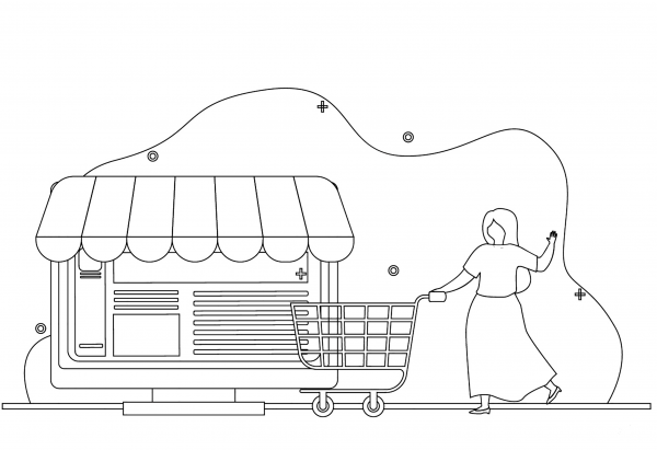 Shopping Infographics coloring page image
