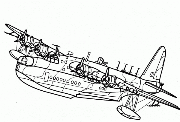 Short S.25 Sunderland patrol bomber coloring page image