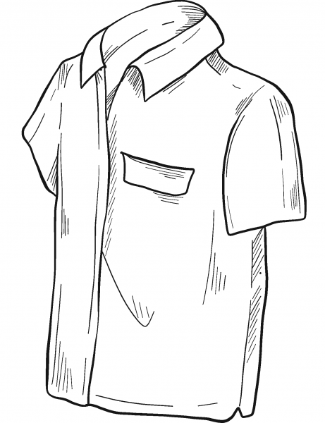 Short-sleeved Shirt coloring page image