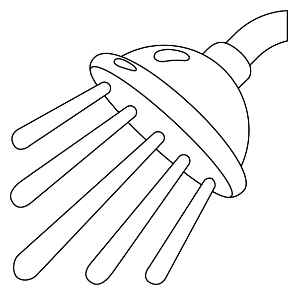 Shower Emoji coloring page image