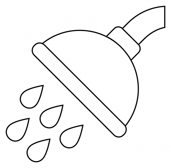 Shower Emoji coloring page image