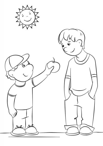 Showing Kindness coloring page image