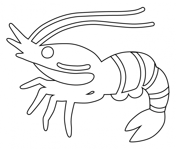 Shrimp Emoji coloring page image