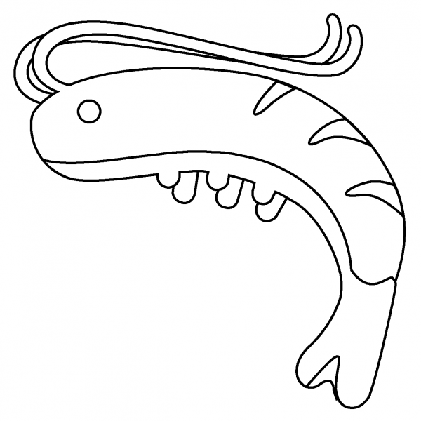 Shrimp Emoji coloring page image