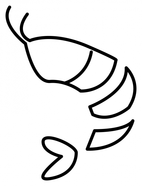 Shrimp Emoji coloring page image