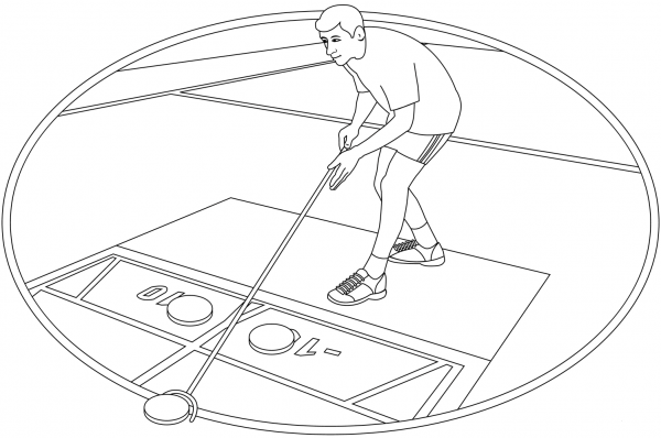 Shuffleboard coloring page image