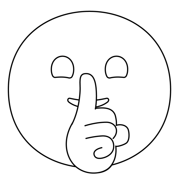Shushing Face Emoji coloring page image