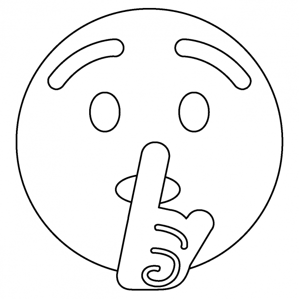 Shushing Face Emoji coloring page image