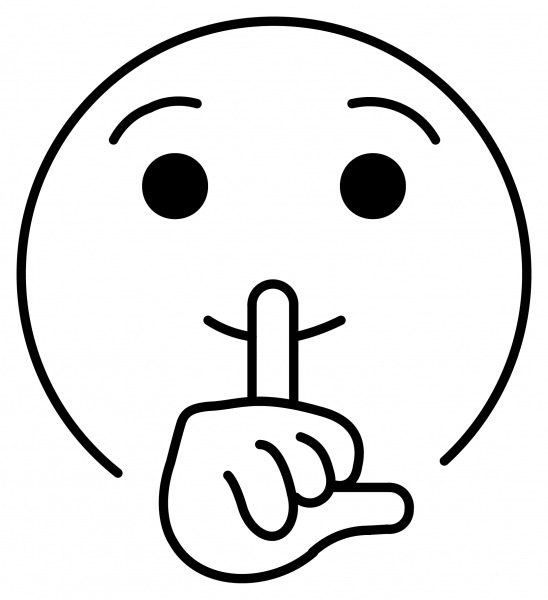 Shushing Face Emoji coloring page image