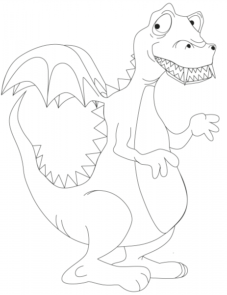 Shy Dragon coloring page image