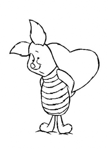 Shy Face Of Piglet  coloring page image