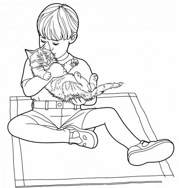 Siberian Kitty coloring page image