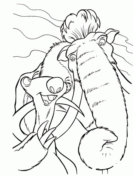 Sid And Friend Manfred  coloring page image