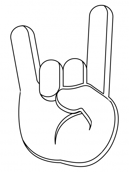 Sign of the Horns coloring page image