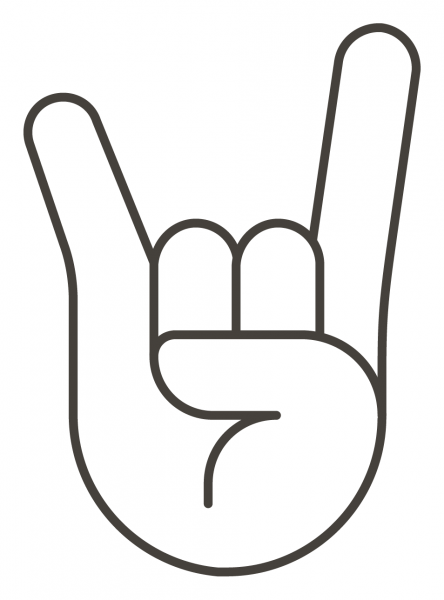 Sign of the Horns coloring page image