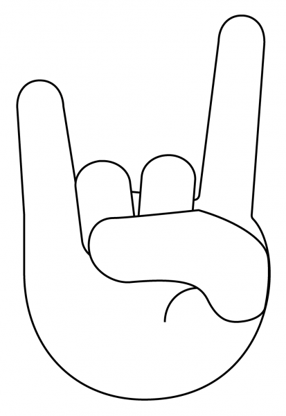 Sign of the Horns Emoji coloring page image