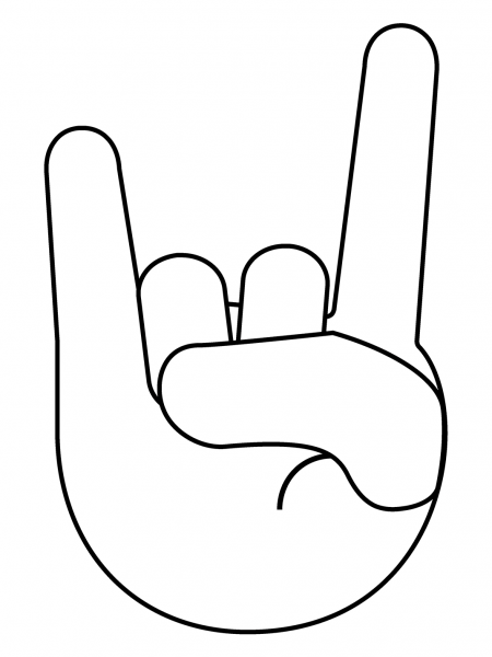 Sign of the Horns Emoji coloring page image