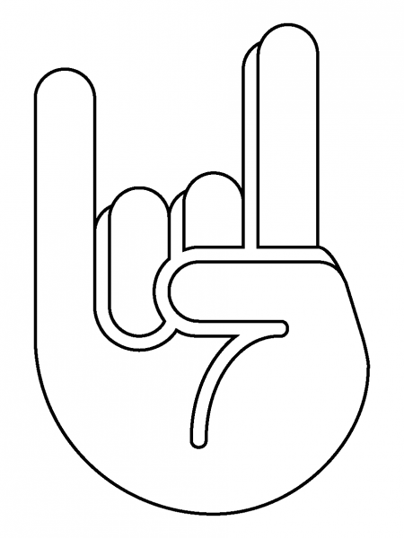 Sign of the Horns Emoji coloring page image