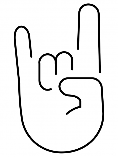 Sign of the Horns Emoji coloring page image